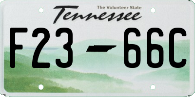TN license plate F2366C