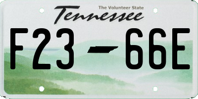 TN license plate F2366E