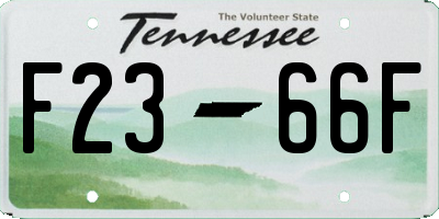 TN license plate F2366F