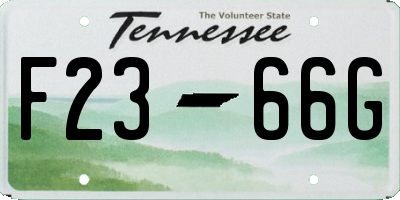 TN license plate F2366G