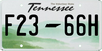 TN license plate F2366H
