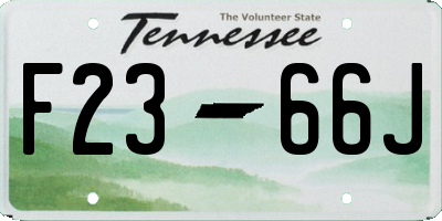 TN license plate F2366J
