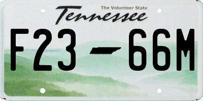 TN license plate F2366M