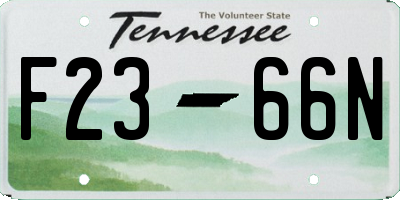 TN license plate F2366N