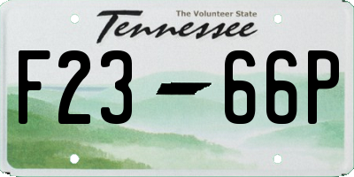 TN license plate F2366P