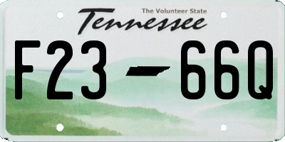 TN license plate F2366Q