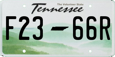 TN license plate F2366R