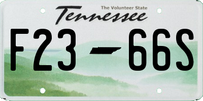 TN license plate F2366S