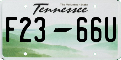 TN license plate F2366U