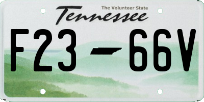 TN license plate F2366V