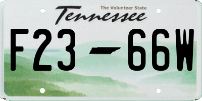 TN license plate F2366W