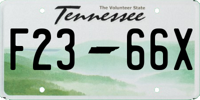 TN license plate F2366X