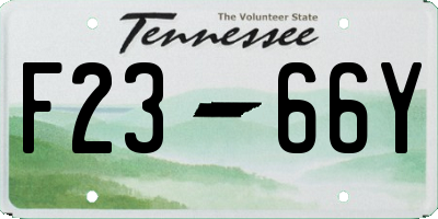 TN license plate F2366Y