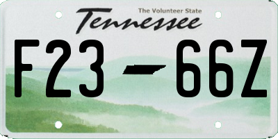 TN license plate F2366Z