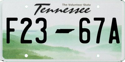 TN license plate F2367A