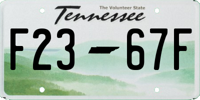 TN license plate F2367F
