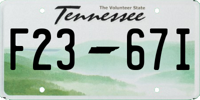 TN license plate F2367I