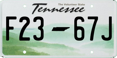 TN license plate F2367J