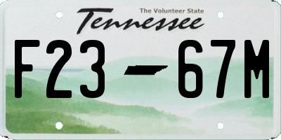 TN license plate F2367M