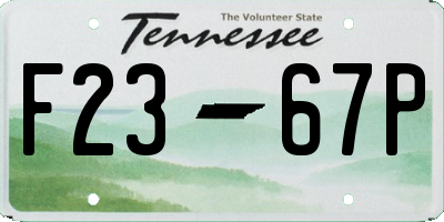 TN license plate F2367P
