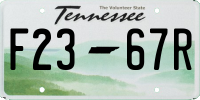 TN license plate F2367R