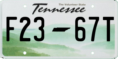 TN license plate F2367T