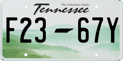 TN license plate F2367Y