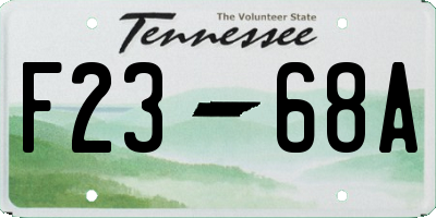 TN license plate F2368A