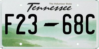 TN license plate F2368C