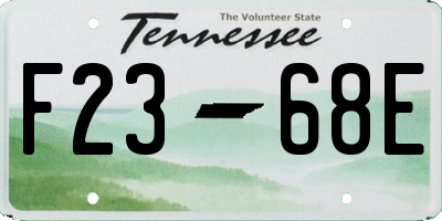 TN license plate F2368E