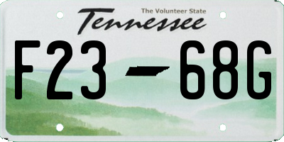 TN license plate F2368G