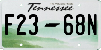 TN license plate F2368N