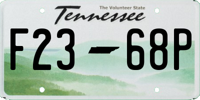 TN license plate F2368P