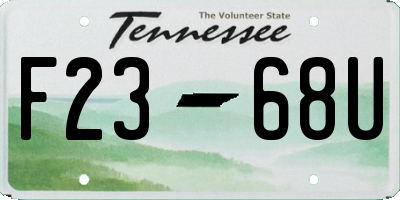 TN license plate F2368U