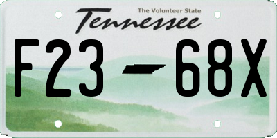 TN license plate F2368X