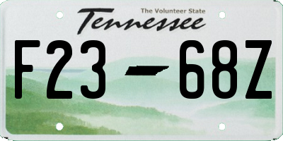 TN license plate F2368Z