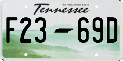 TN license plate F2369D