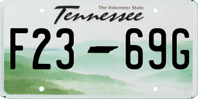 TN license plate F2369G