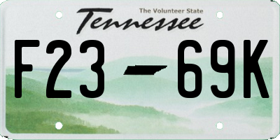 TN license plate F2369K