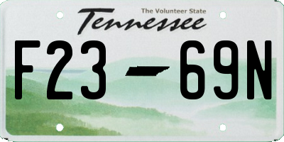 TN license plate F2369N