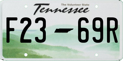TN license plate F2369R