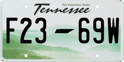 TN license plate F2369W
