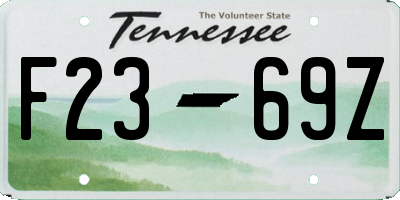 TN license plate F2369Z