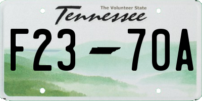 TN license plate F2370A