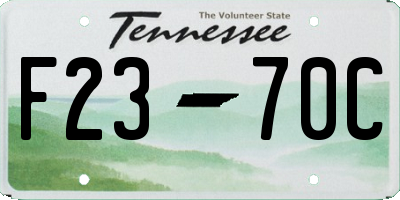 TN license plate F2370C