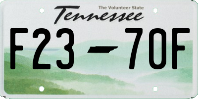 TN license plate F2370F