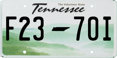 TN license plate F2370I