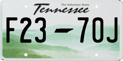 TN license plate F2370J