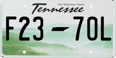 TN license plate F2370L