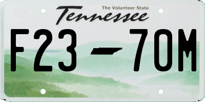 TN license plate F2370M